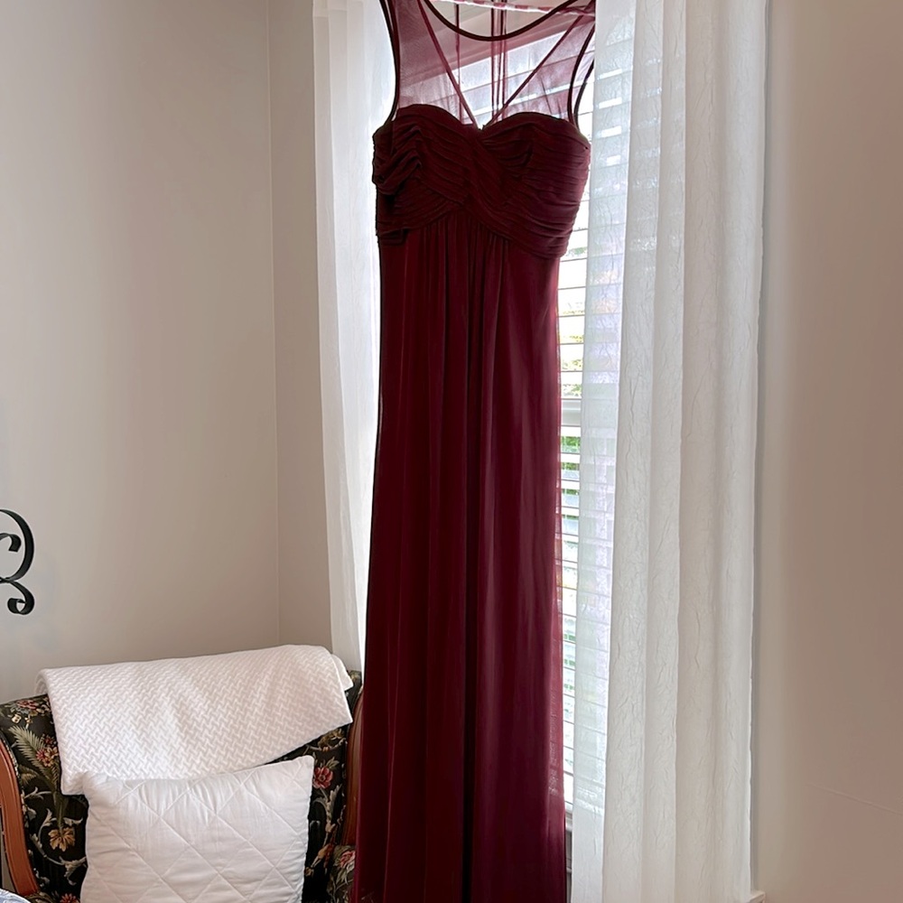 maroon bridesmaid dress